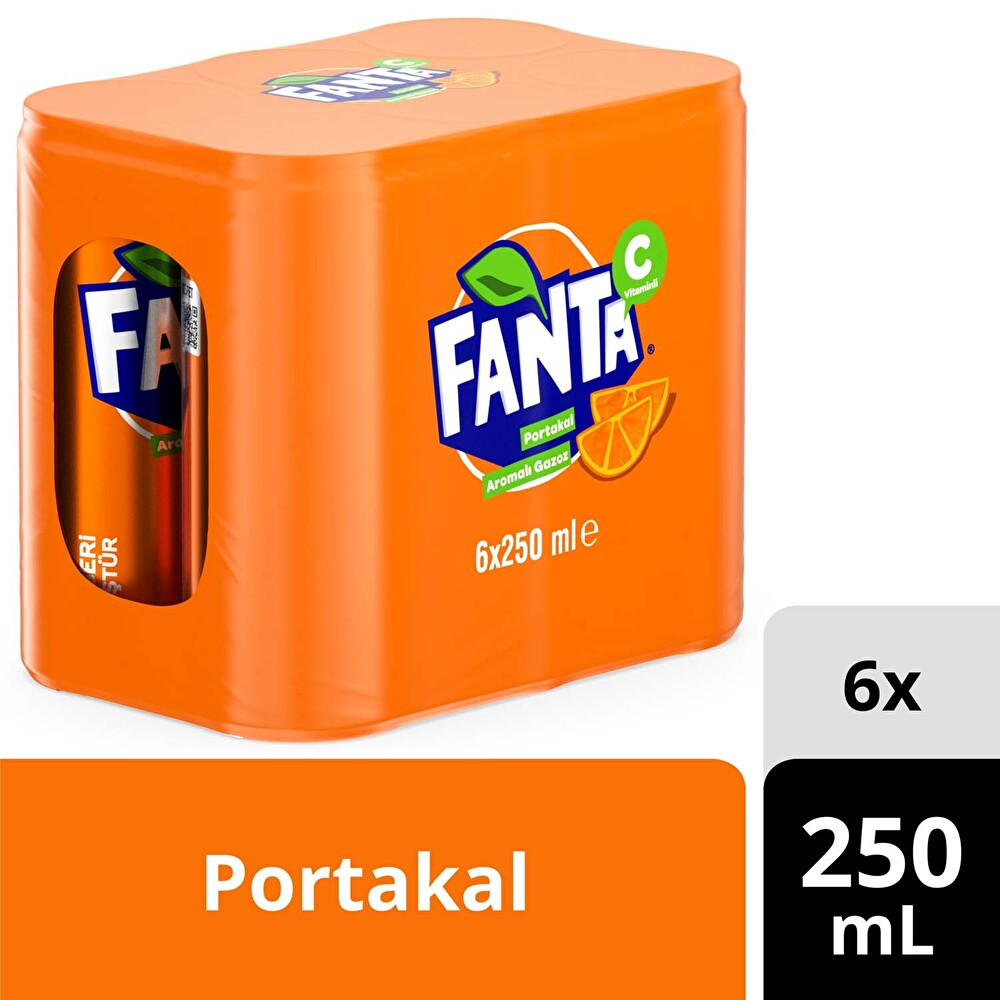 Fanta Portakal Aromalı Gazoz 6x250 ml Kutu Gazlı İçecek Fiyatı
