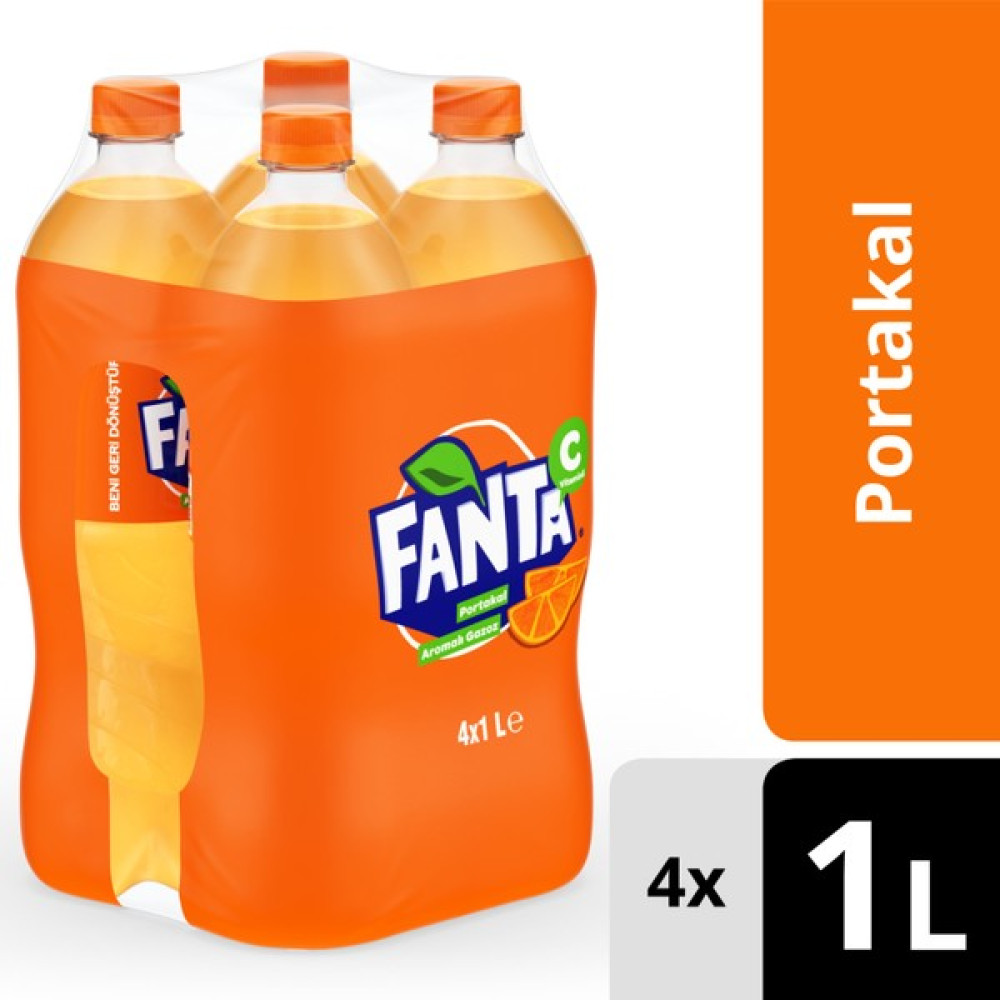Fanta Portakal Aromalı Gazoz Pet 4X1 L - 4 lt Diğer Fiyatı