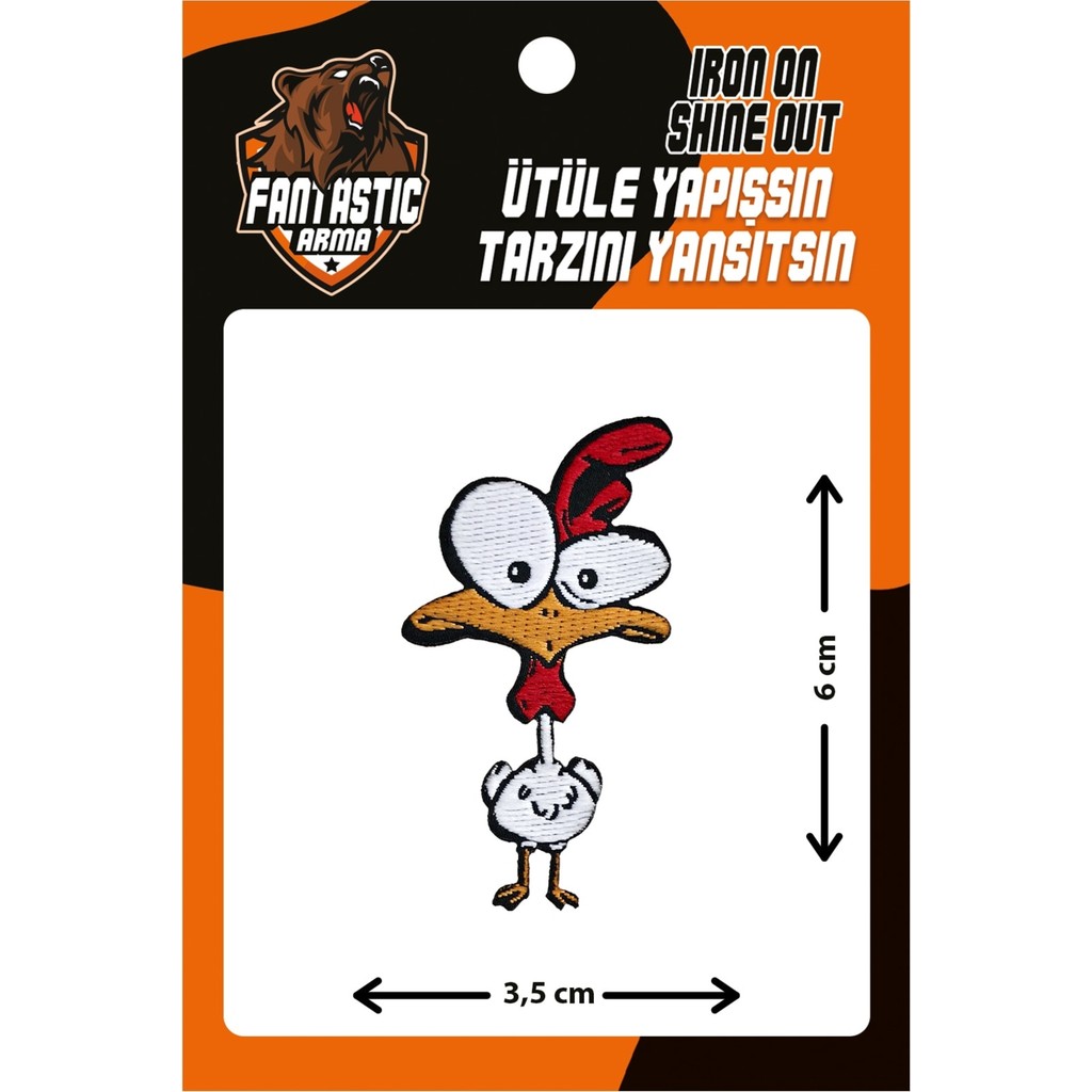 Fantastic FANASTIC ARMA Tavuk Desenli Ütü ile Yapışan Dokuma Arma Patch %100 Polyester 1 Parça Diğer Fiyatı