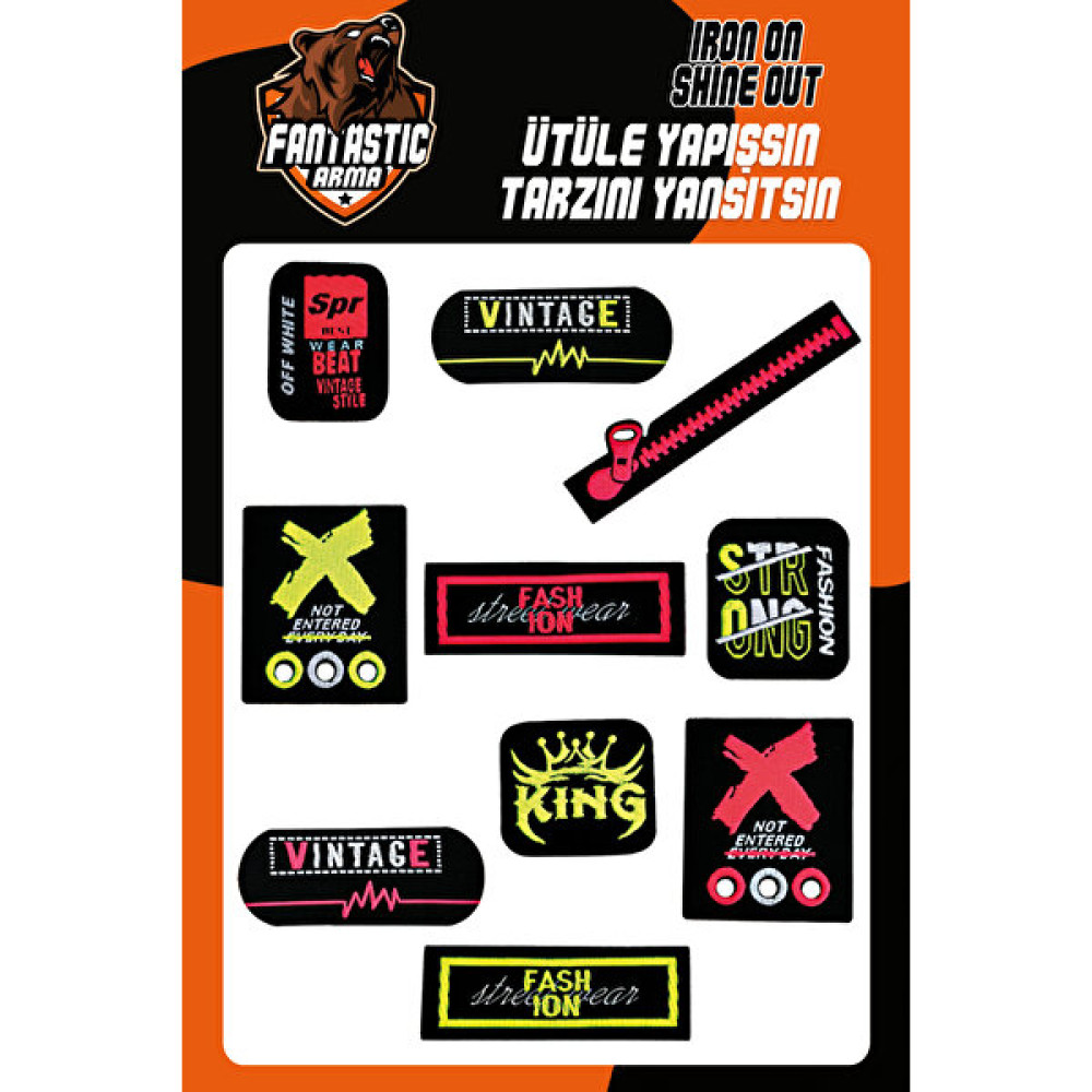 Fantastic Ütü Ile Yapışan Dokuma Arma Seti Patch Yama Fosfor Strong, Fashıon Modeli Oyun & Hobi Fiyatı