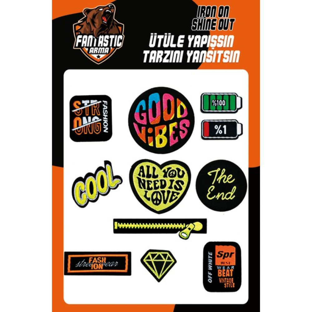 Fantastic Ütü Ile Yapışan Dokuma Arma Seti Patch Yama Good Vıbes, Cool, Elmas Modeli Oyun & Hobi Fiyatı