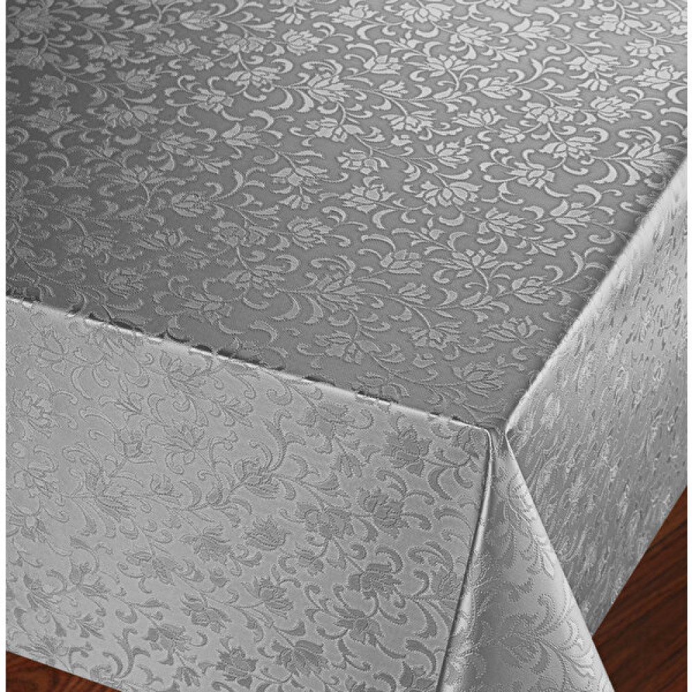 Fantastik Elyaf Astarlı Pvc Masa Örtüsü Silinebilir Sıvı Geçirmez Leke Tutmaz Çiçekli Kabartma Desenli Gri - 100 x 140 cm Masa Örtüsü Fiyatı