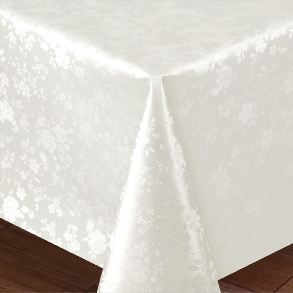 Fantastik Elyaf Astarlı Pvc Masa Örtüsü Silinebilir Sıvı Geçirmez Leke Tutmaz Gül Çiçekli Beyaz - 100 x 140 cm Masa Örtüsü Fiyatı