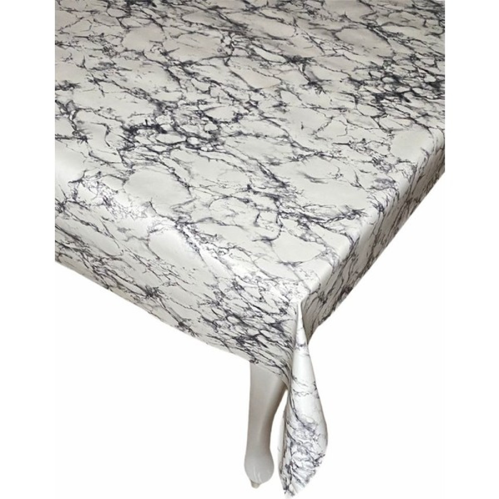 Fantastik Home Pvc Masa Örtüsü Muşamba Silinebilir Leke Tutmaz Mermer Desenli - 140 x 140 cm - Beyaz Masa Örtüsü Fiyatı