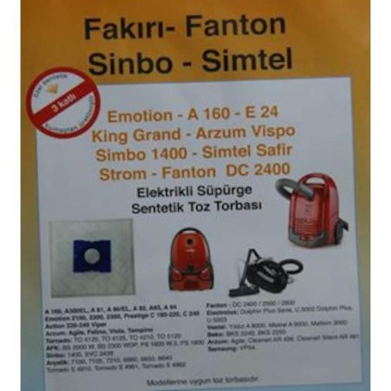 Fantom DC 4300 4 Çeker Bez Uyumlu Süpürge Toz Torbası
