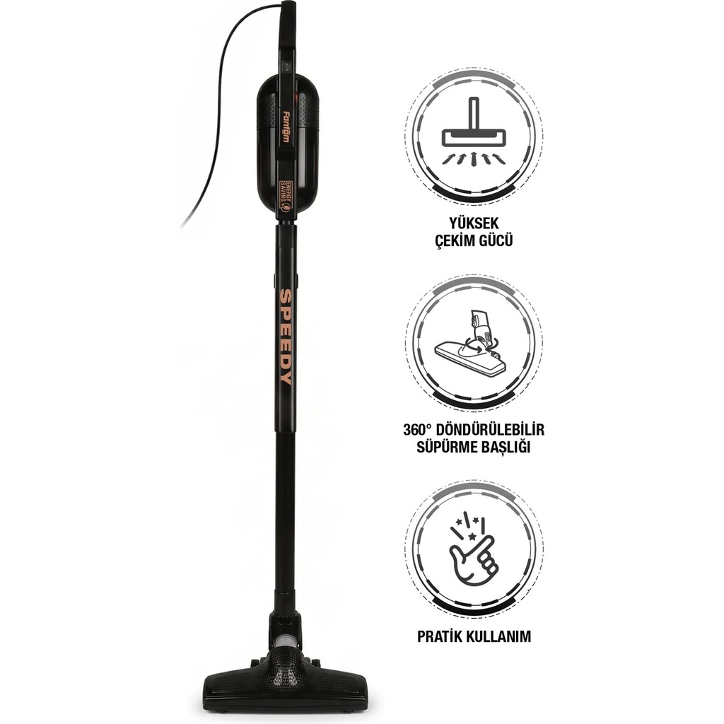 Fantom Speedy Pro Du 2100 Dikey Süpürge Siyah 1 L Toz Hacmi ile Ekonomik ve Kullanım Kolaylığı Şarjlı Süpürgeler Fiyatı