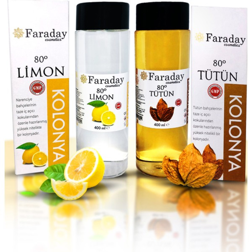 Faraday Cosmetics Limon ve Tütün Kolonyası - 80 Derece - Yüksek Nitelikte - 400'ER ml - 400 ml Oto Boyaları Fiyatı