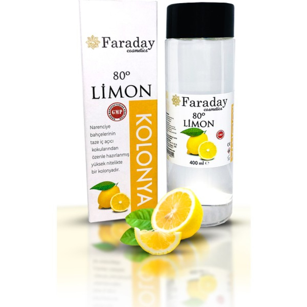 Faraday Cosmetics Yüksek Nitelikli Limon Kolonyası - 80 Derece - 400 ml Kolonya & Gülsuyu Fiyatı