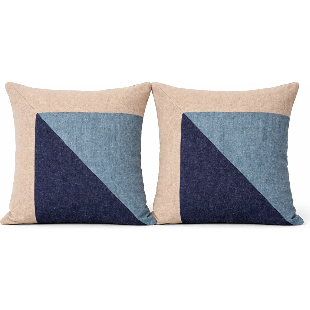 Faralya Life %70 Pamuk %30 Polyester Parçalı 2 Li Kırlent Kılıfı 45X45 cm – Dekoratif Koltuk Yastık Kılıfı Modern Salon Dekoru - 45 × 45 cm - Mavi Yastık Kılıfı Fiyatı