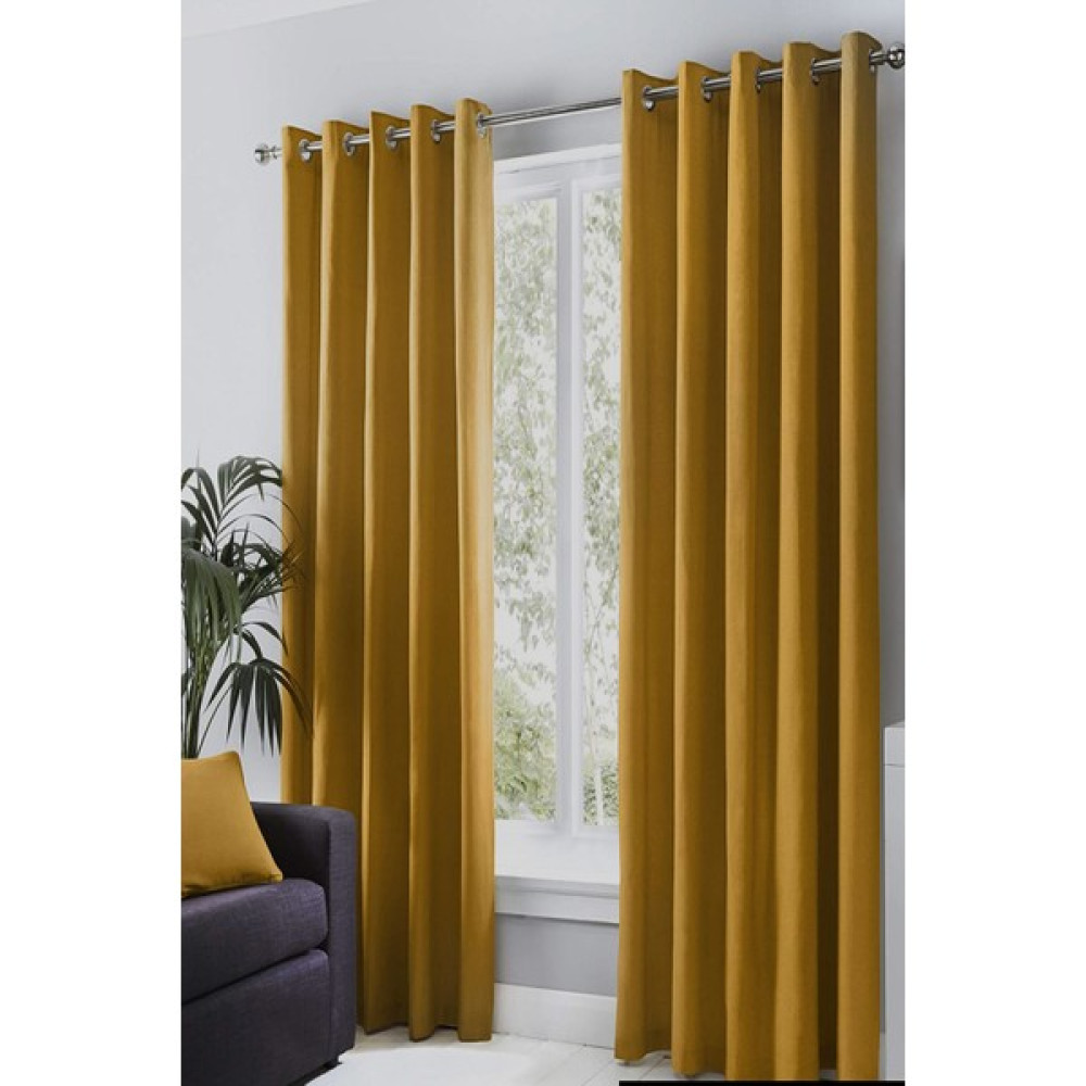 Farbateks Hardal Renk Rustik Perde Kuşgözü Halkalı Boru Perdesi Halka Dekoring Perde - 40 x 150 cm Güneşlik Fiyatı