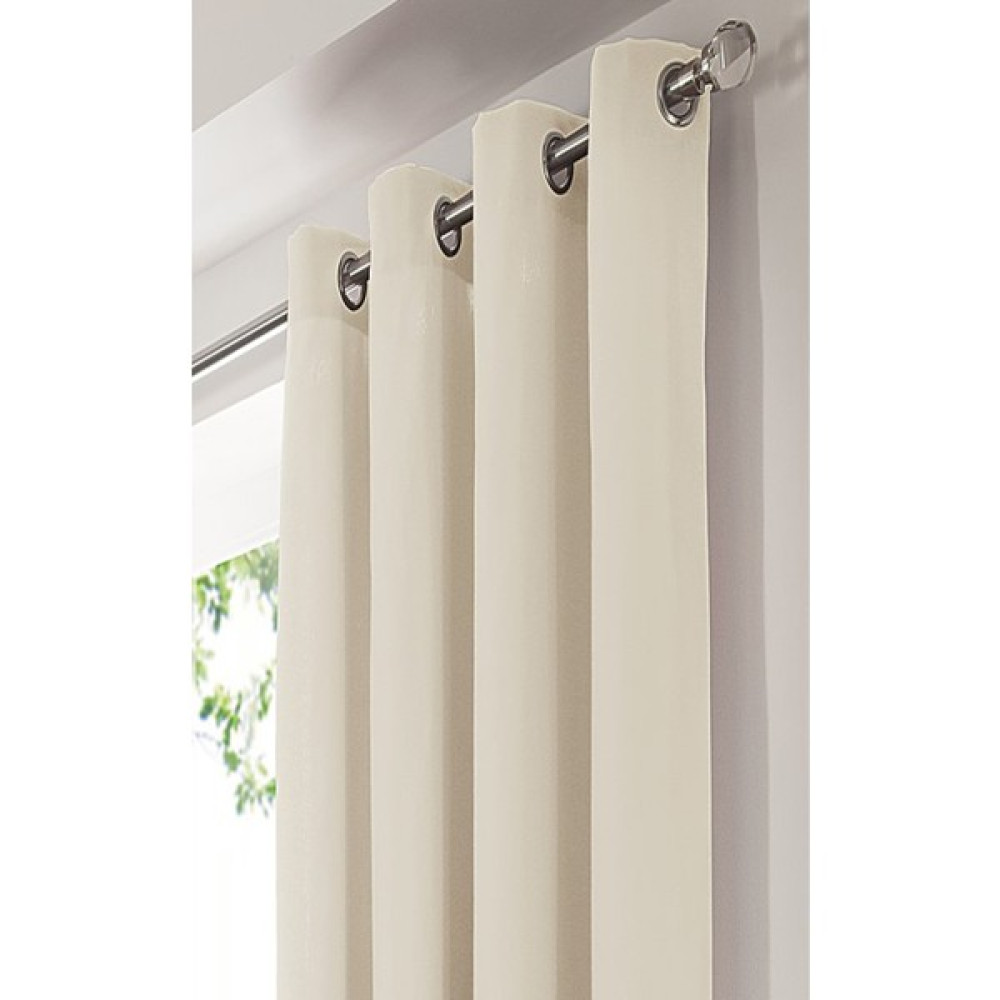 Farbateks Krem Renk Rustik Perde Kuşgözü Halkalı Boru Perdesi Halka Dekoring Perde - 100 x 250 cm Güneşlik Fiyatı