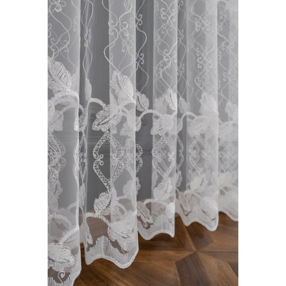 Farbateks Yaprak Desen Tasarım Brode Işlemeli Salon Oturma Odası 1e 2 Pileli Tül Perde - 100 x 250 cm - Beyaz Tül Perde Fiyatı