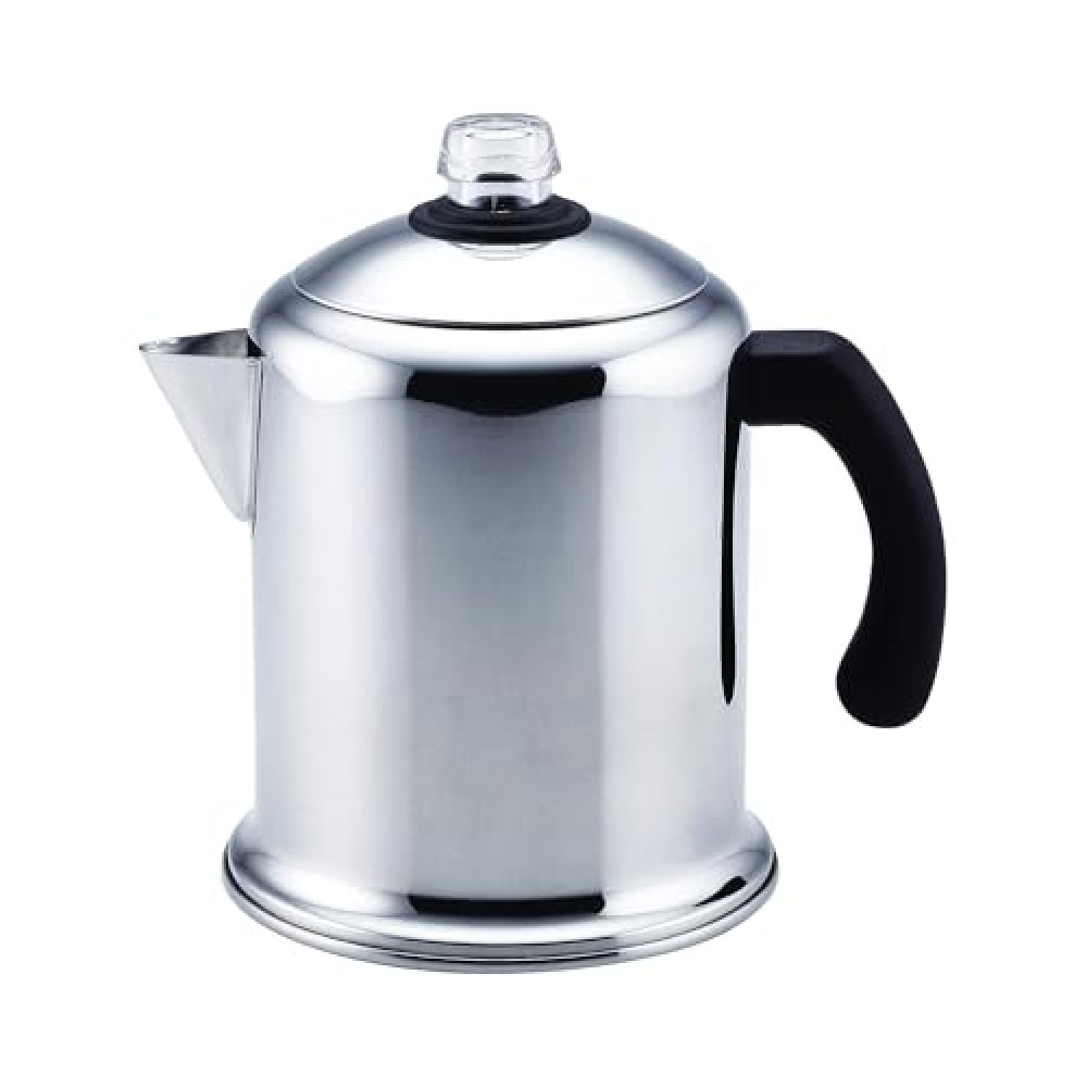 Farberware 50124 Classic Yosemite Stainless Steel Coffee Percolator - 8 Cup, Silver,Stovetop