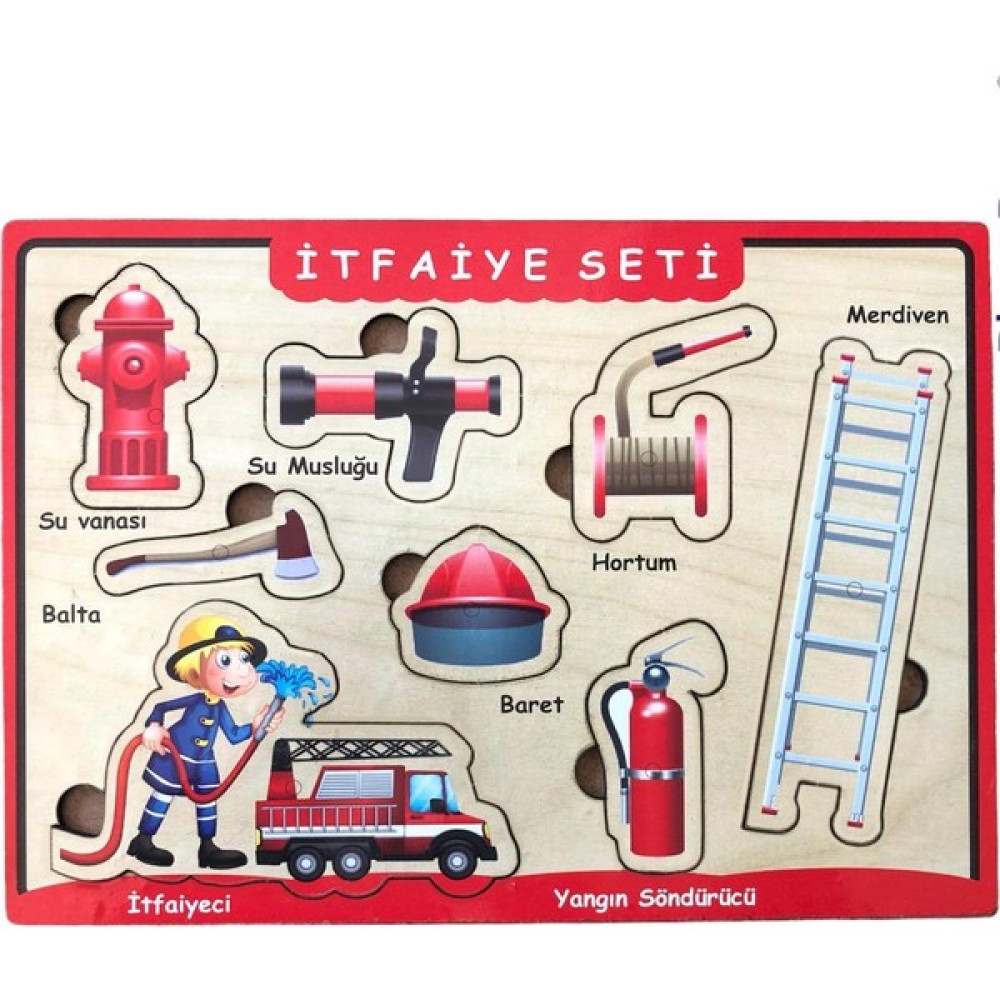 Farbu Oyuncak Ahşap Bultak Puzzle 8 Parça Arka Yüzü Yazı Tahtalı Yapboz Itfaiye Seti - Renkli Puzzle & Aksesuarları Fiyatı