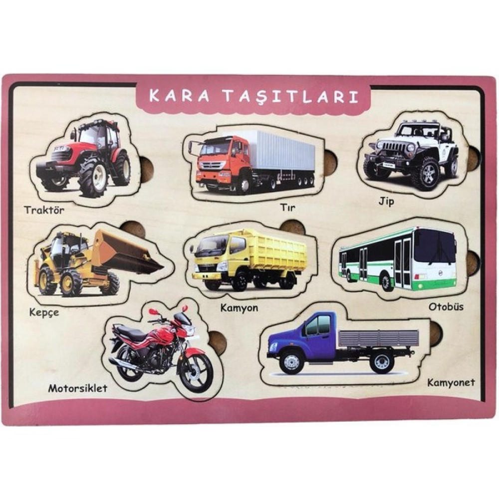 Farbu Oyuncak Ahşap Bultak Puzzle 8 Parça Arka Yüzü Yazı Tahtalı Yapboz Kara Taşıtları - Renkli Puzzle & Aksesuarları Fiyatı