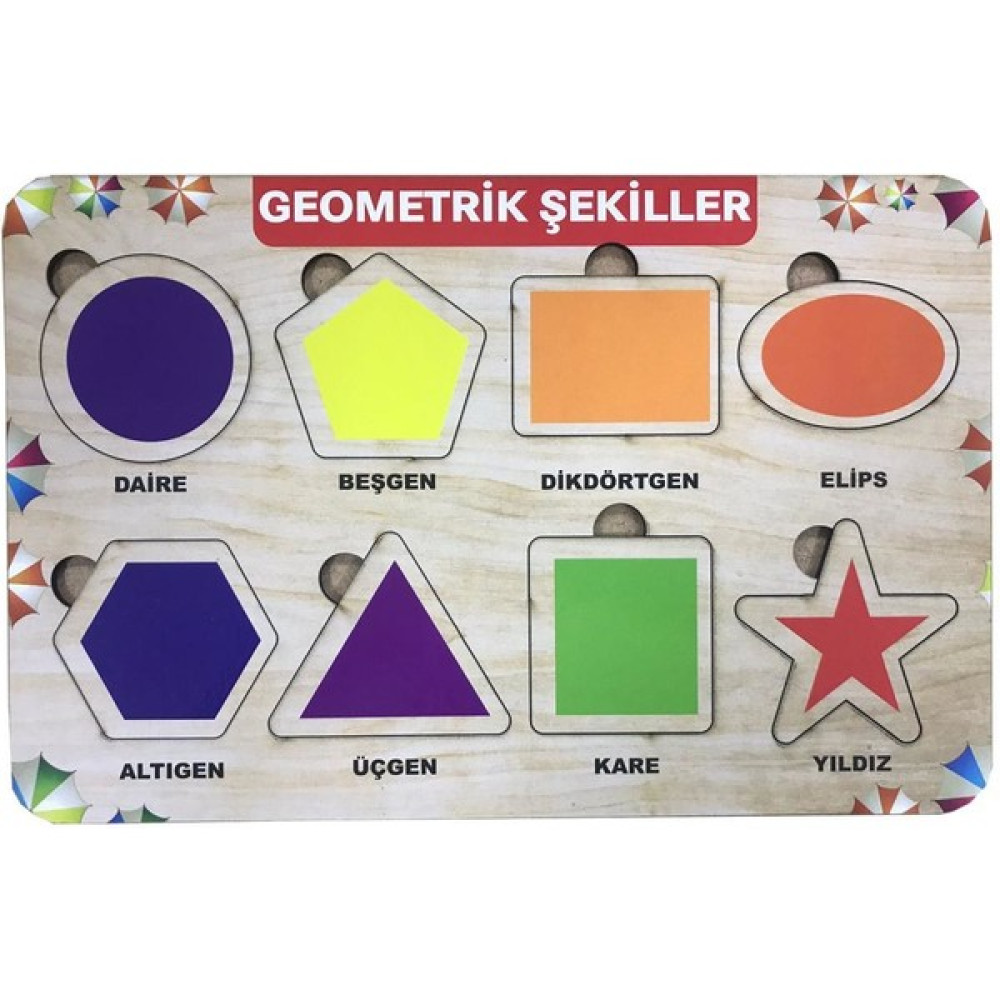 Farbu Oyuncak Geometrik Şekiller 8 Pcs Eğitici Ahşap Puzzle FBP19 Puzzle & Aksesuarları Fiyatı