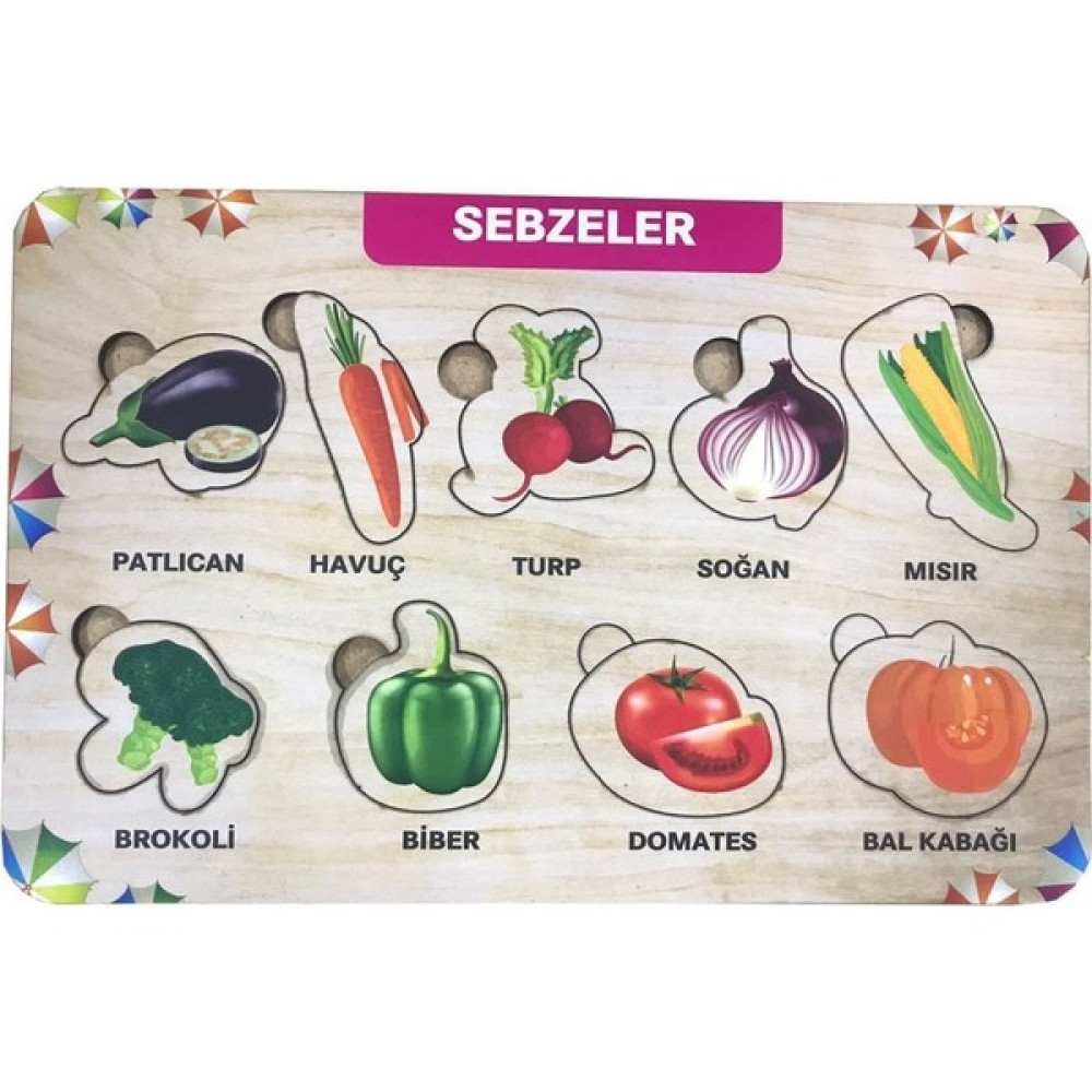 Farbu Oyuncak Sebzeler 9 Pcs Eğitici Ahşap Puzzle FBP20 Puzzle & Aksesuarları Fiyatı