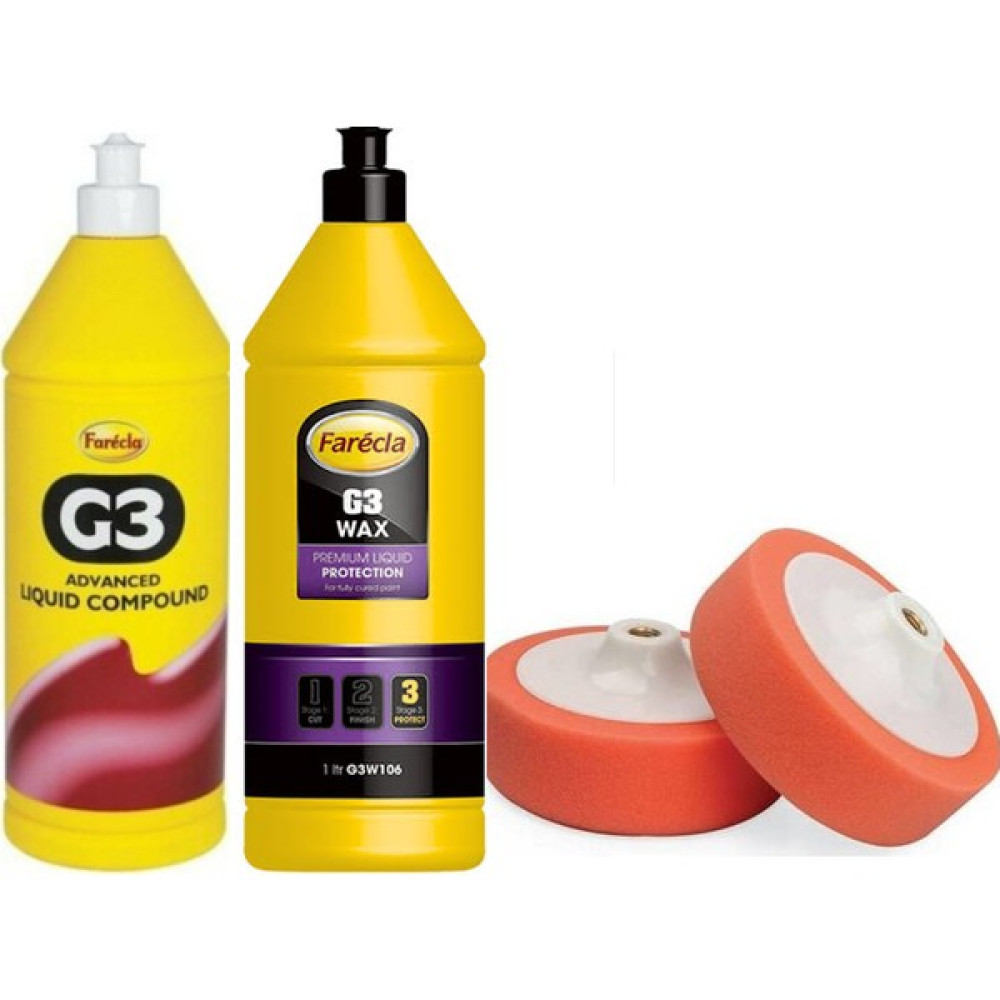 Farecla G3 Pasta 1 Litre + G3 Wax Cila 1 Litre+ Çift Sünger Oto Çizik Giderici Fiyatı