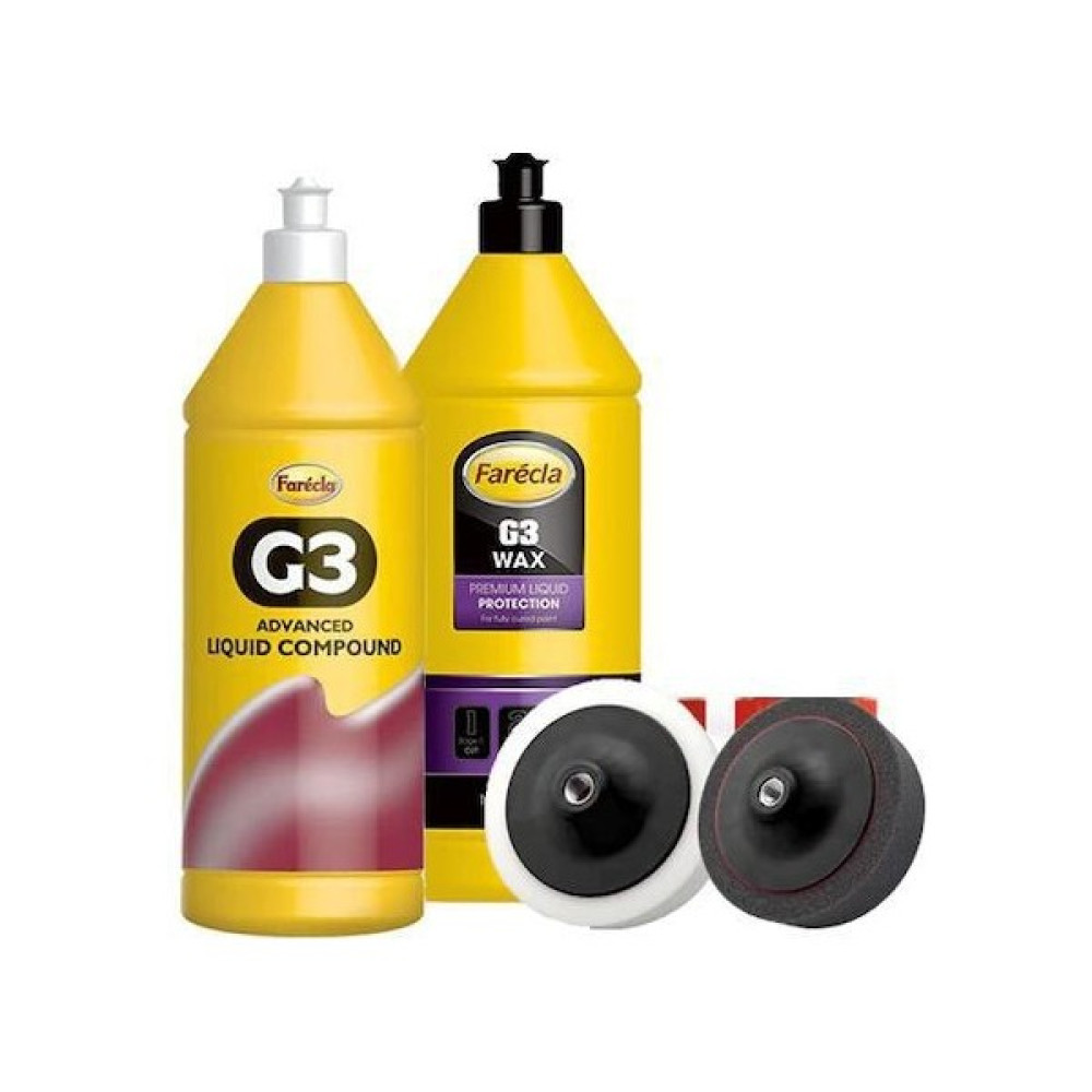 Farecla G3 Pasta 1 Lt + G3 Wax Cila 1 Lt (2 Adet Sünger - 1 Adet Ci̇la - 1 Adet Pasta) Oto Çizik Giderici Fiyatı