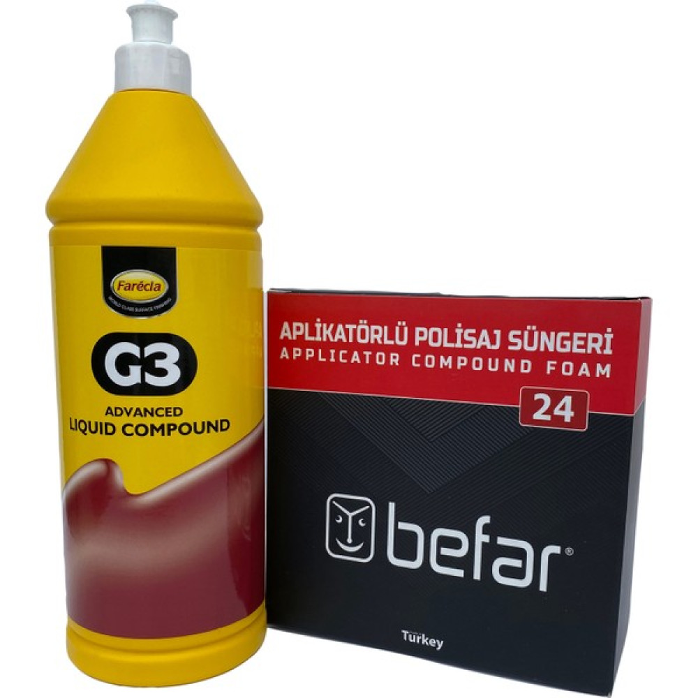 Farecla G3 Pasta 1l+ Befar Pasta Süngeri (02401 150X50MM) Oto Çizik Giderici Fiyatı