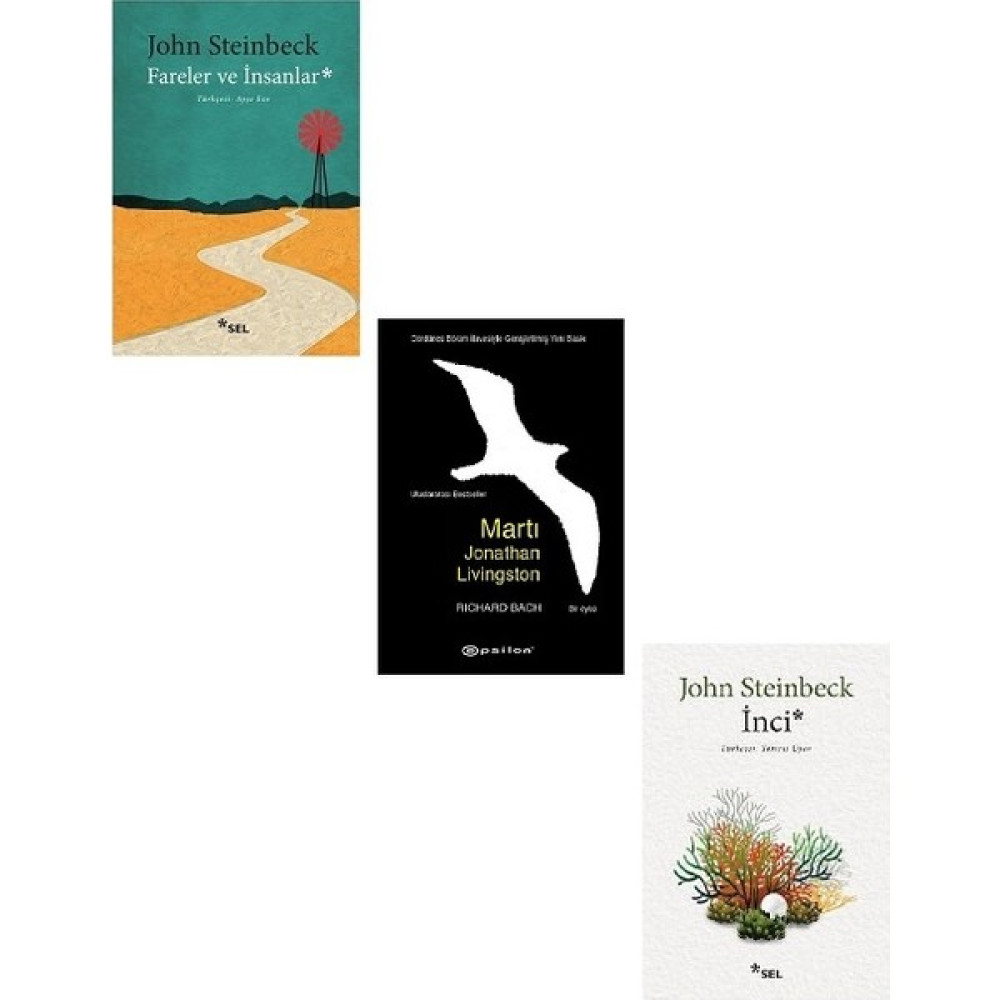 Fareler ve Insanlar + Martı + Inci Set 3 Kitap Dünya Edebiyatı Fiyatı