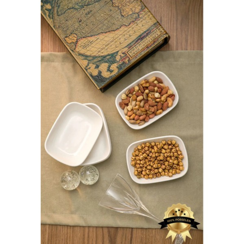 Farika Porselen Yekta 6'lı 15 cm Porselen Kahvaltı Sunum Çerezlik Seti Kırık Beyaz - 10 x 15 cm Oto Boyaları Fiyatı