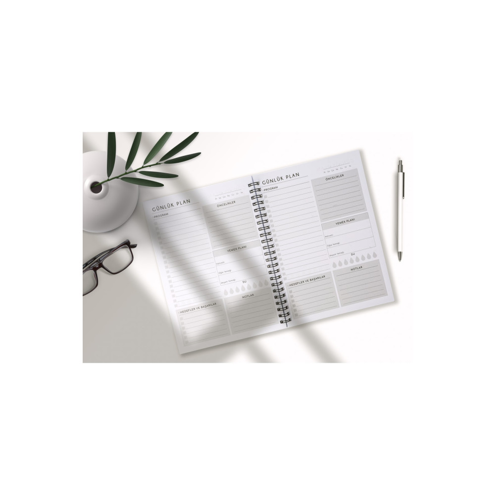 Fark Tanıtım Siyah Kapaklı Spiralli Günlük Planlayıcı Defter Fiyatı