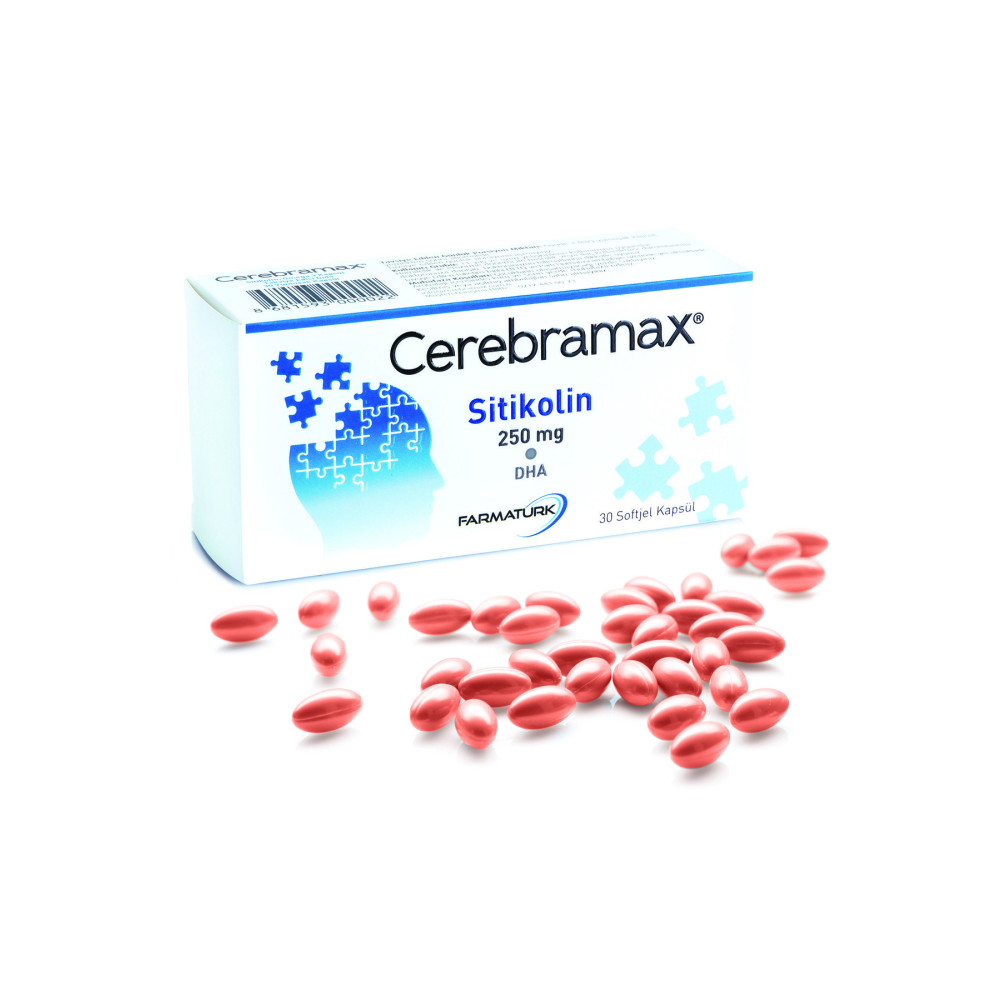Farmaturk Cerebramax Softjel Kapsül 250 Mg Sitikolin & Dha Balık Yağı / Omega 3 - 6 - 9 Fiyatı
