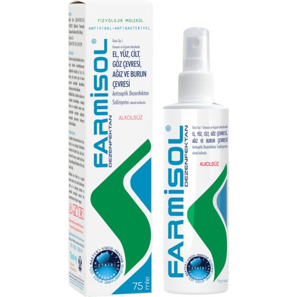 Farmisol 75ML Kişisel Kullanım Dezenfektan Alkolsüz Ağız Göz Burun Her Yer Içindir - 75 ml Hijyen ve Temizlik Fiyatı