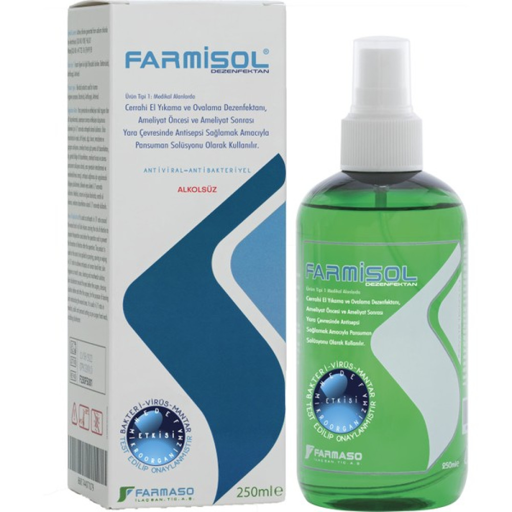 Farmisol Dezenfektan Medikal Kullanım 250 ml Hijyen ve Temizlik Fiyatı