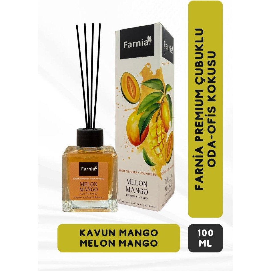Farnia Premium Çubuklu Oda ve Ofis Kokusu 100 ml Kavun Mango Melon Mango Diğer Fiyatı
