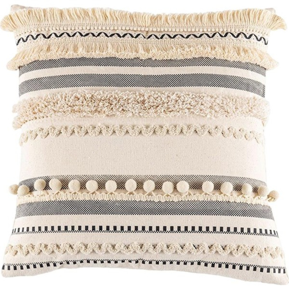Fas Boho Atmak Yastık Kapak Kare Dokuma Yastık Kılıfı Kanepe Kanepe Kare 45X45 cm(Yurt Dışından) - 45 x 45 cm - Açık Bej Kırlent / Mobilya Yastığı Fiyatı