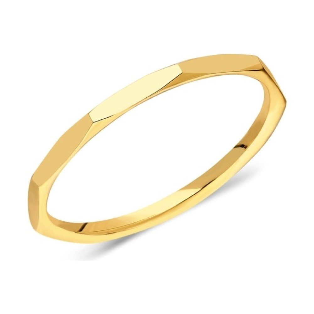 Fasek Gold 925 Ayar Gümüş Yüzük-Fasetli Moden Gümüş Alyans-Hediye Kadın 925 Ayar Gümüş Alyans - Sarı - 14 Gümüş Yüzük Fiyatı