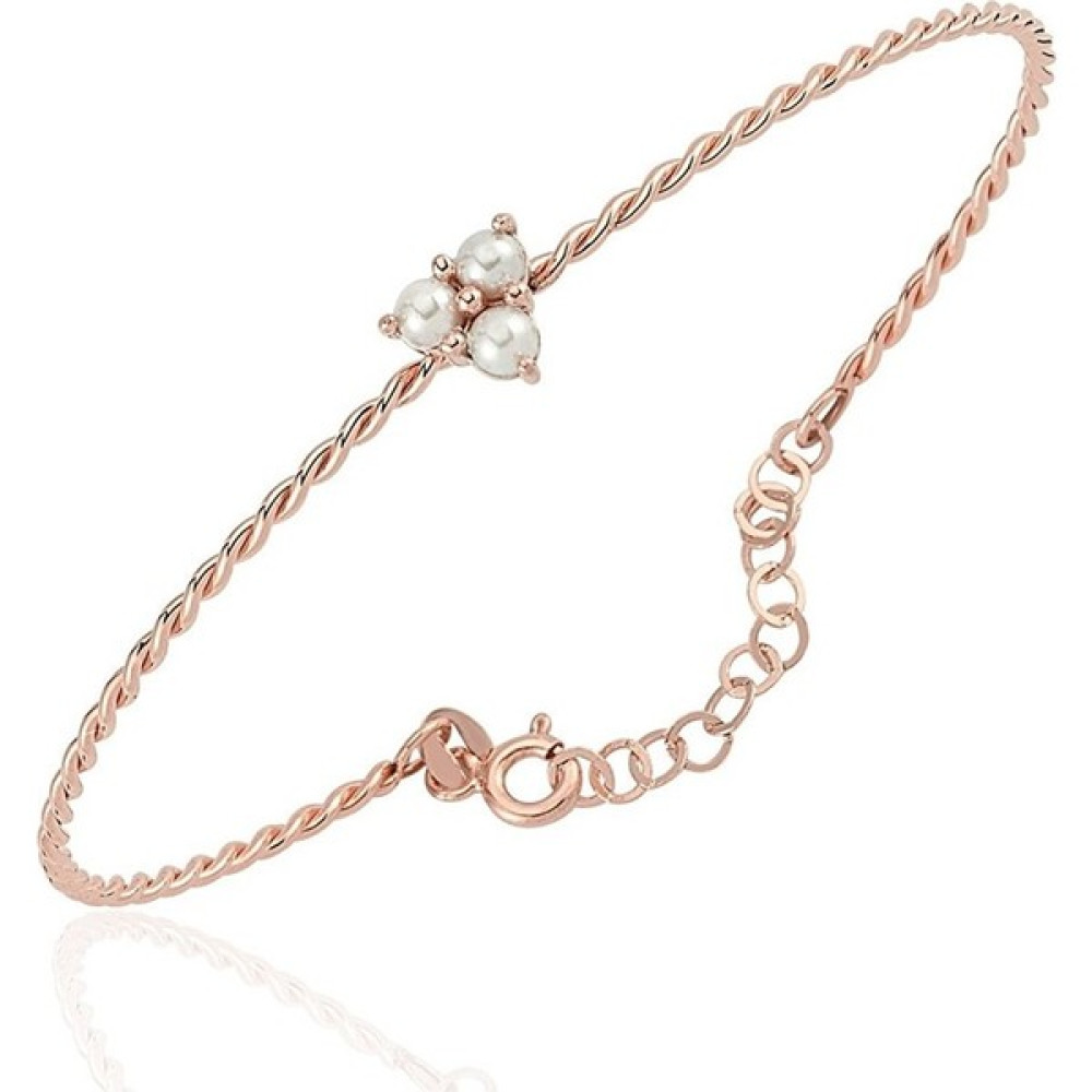 Fasek Gold Mini Incili Burgu Gümüş Bilezik - Rose Gümüş Bilezik Fiyatı