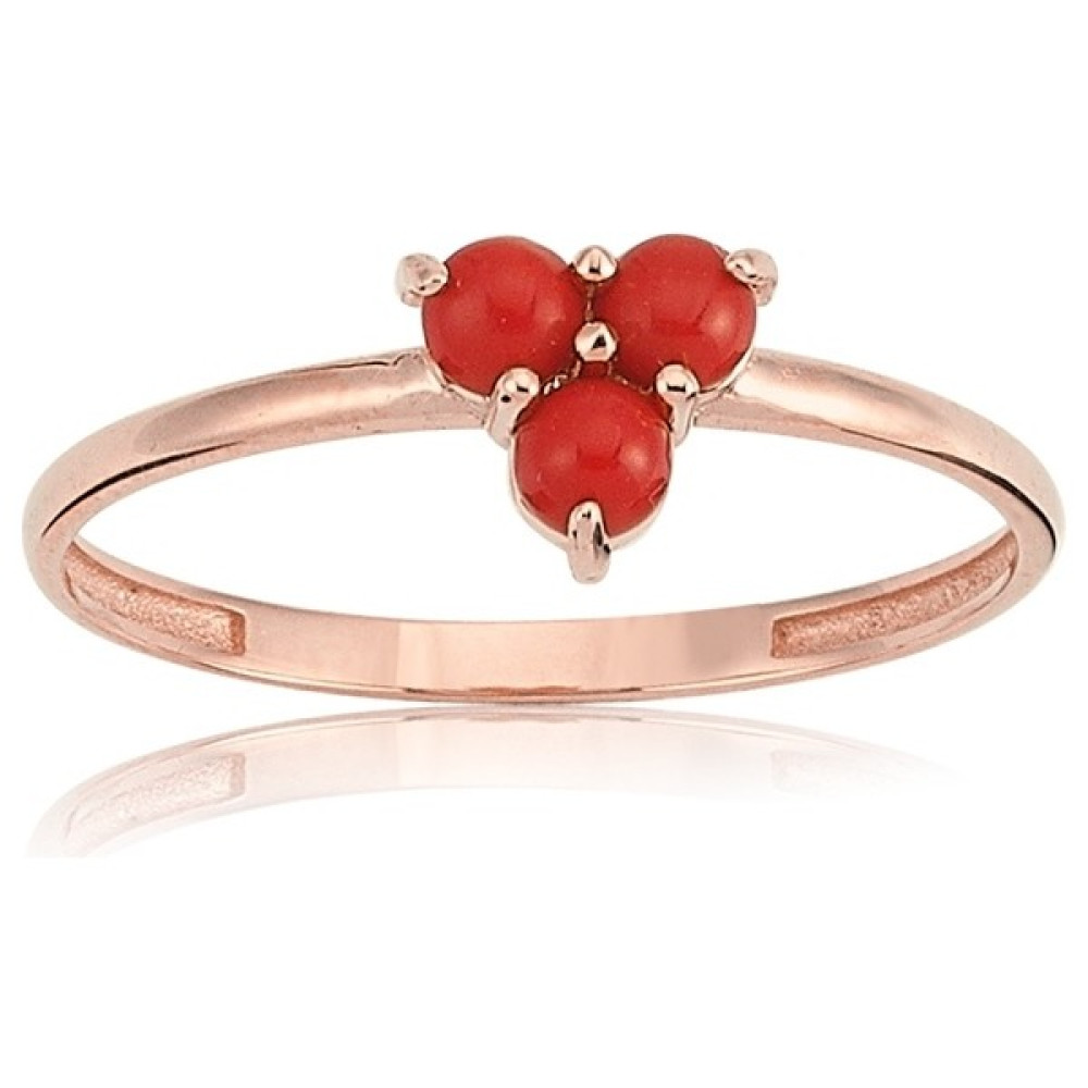 Fasek Gold Mini Mercan Gümüş Yüzük - Rose - 6 Gümüş Yüzük Fiyatı
