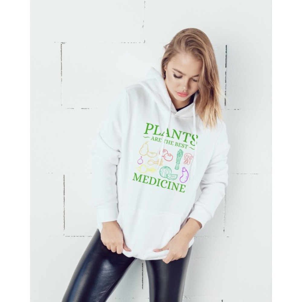 Fasel "bitkiler En Iyi Ilaçtır" Baskılı Unisex Kapüşonlu Sweatshirt Bayan Sweatshirt Fiyatı