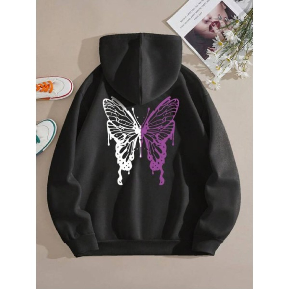 Fasel "zarif Kelebek Baskılı" Unisex Sweatshirt Bayan Sweatshirt Fiyatı