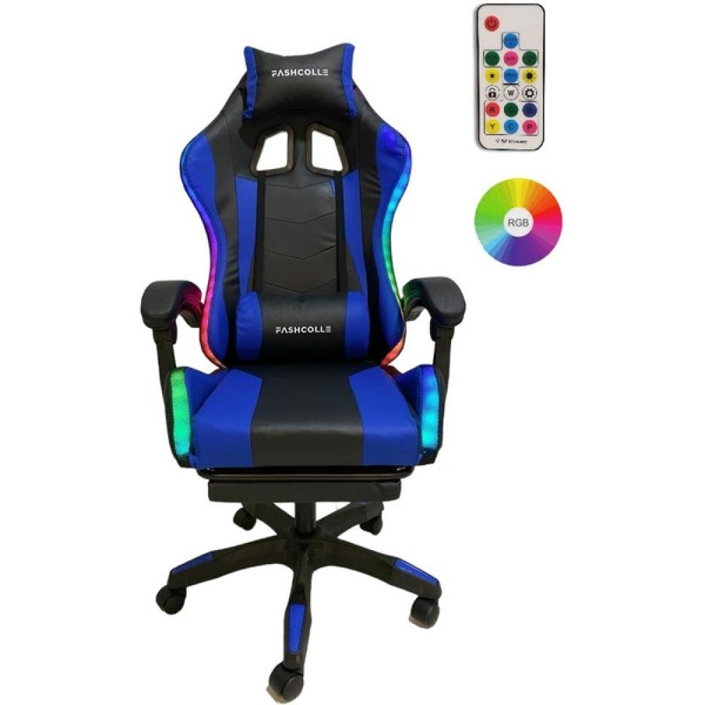 Fashcolle Blue Star Işıklı - Masaj Özellikli Oyuncu Koltuğu Mavi-Siyah Çalışma Koltuğu Fiyatı