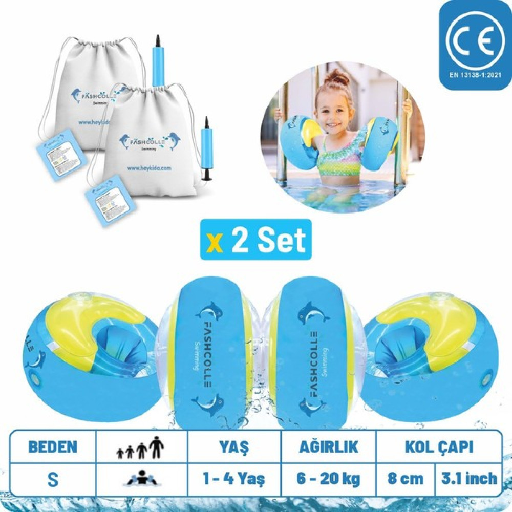 Fashcolle Small Beden Şişme Deniz Kolluğu 1-4 Yaş x 2 Adet - S Açık Hava, Deniz ve Spor Oyuncakları Fiyatı