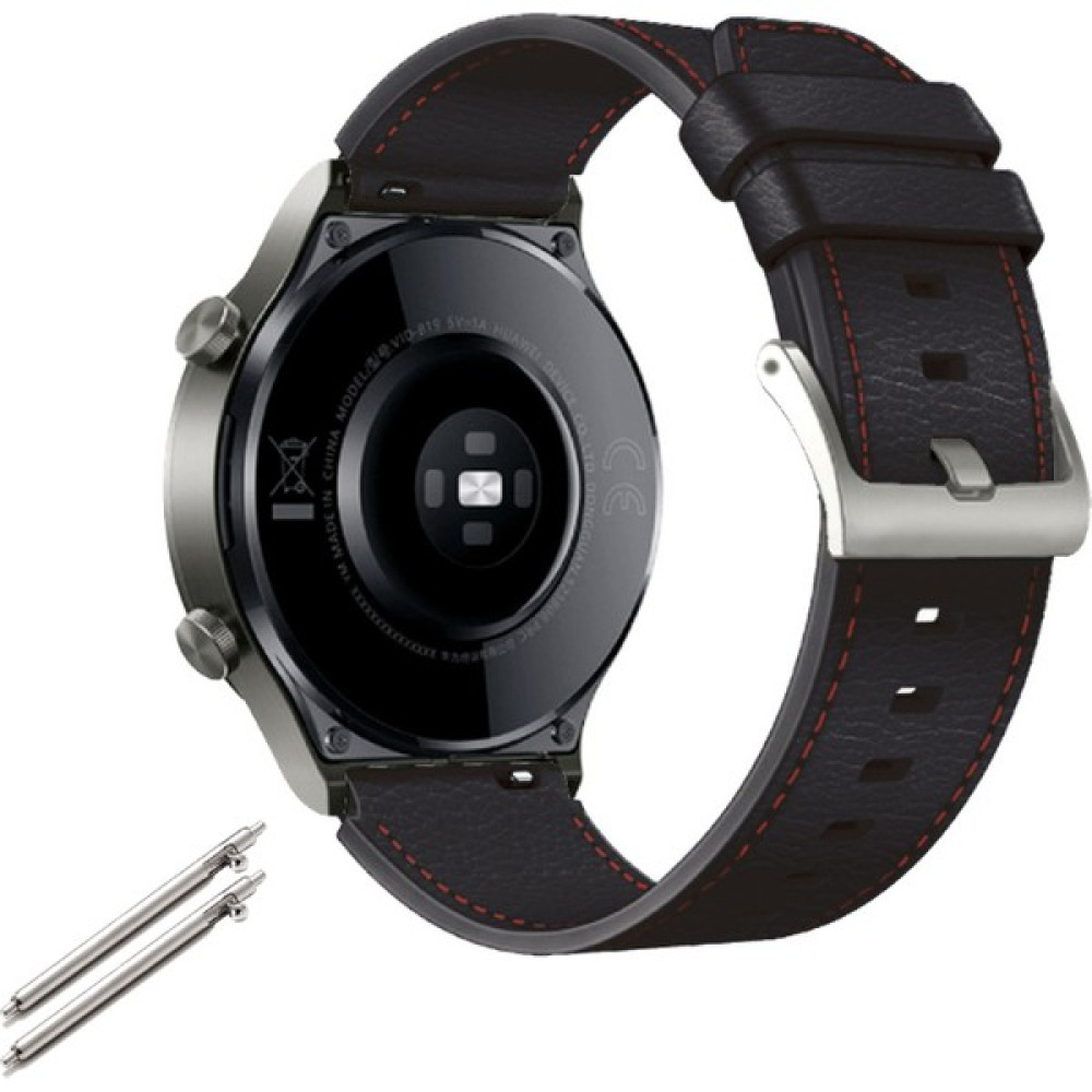 Fashing Huawei Watch Gt2 Pro Hakiki Deri Kayış 22 mm. Evrensel (Yurt Dışından) - Siyah - Kırmızı Giyilebilir Teknoloji Aksesuarları Fiyatı
