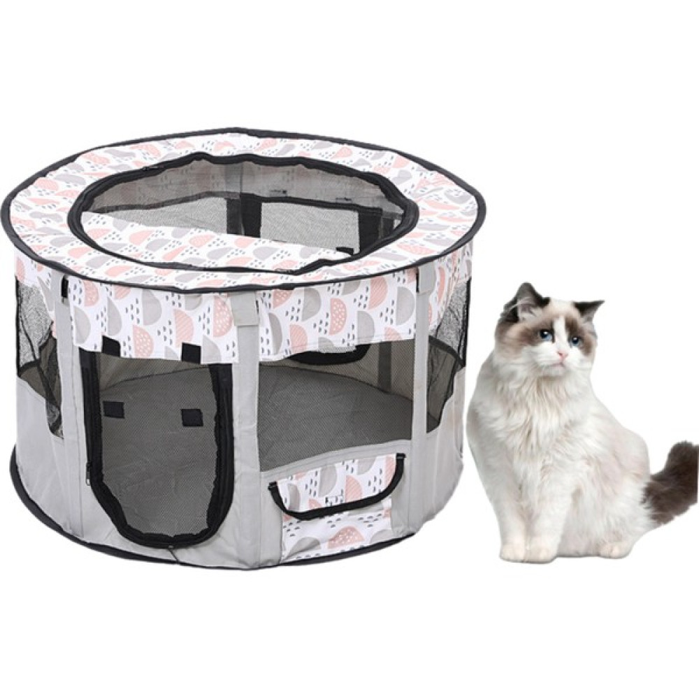 Fashing Katlanabilir Pet Kedi Köpek Çadır Kafesi 90 x 55 cm (Yurt Dışından) - Koyu Gri Evcil Hayvan Ürünleri Fiyatı