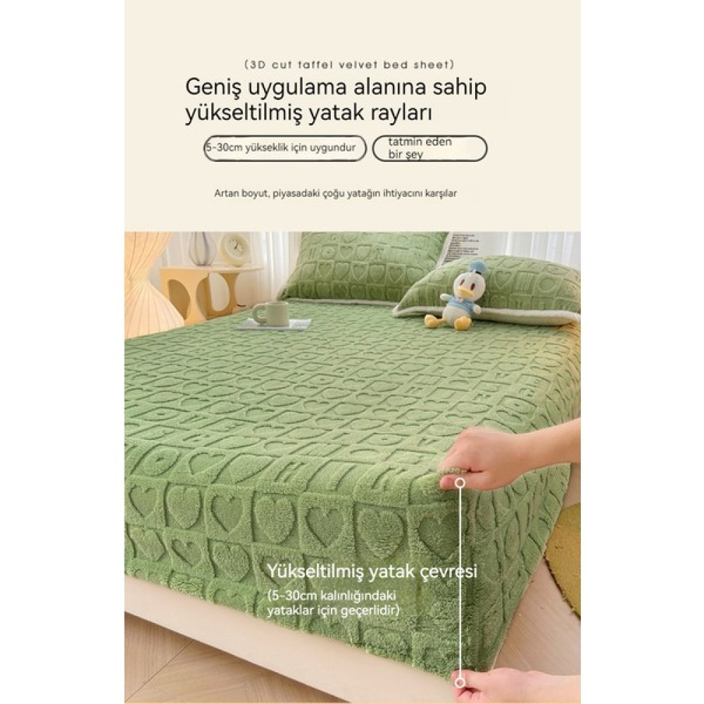 Fashion Boutique Kışlık Kalınlaştırılmış Pazen Tafta Koruyucu Yatak Örtüsü - Beyaz (Yurt Dışından) - 180*200cm Çarşaf Fiyatı