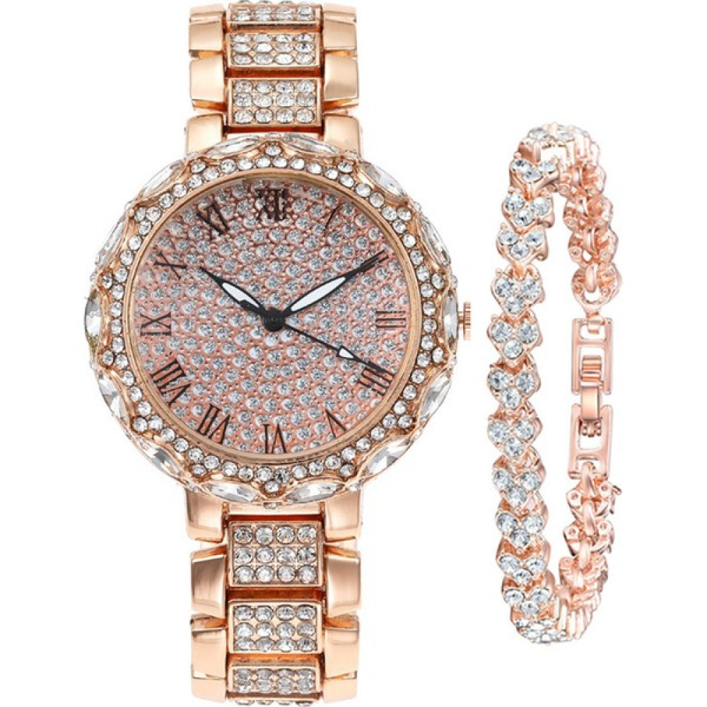Fashion Malls Izle + Bilezik Kadınlar Lüks Elmas Saatler Bilezik Bayanlar Kuvars Izle Bayan Kol Saati (Yurt Dışından) - Rose Gold Kol Saatleri Fiyatı
