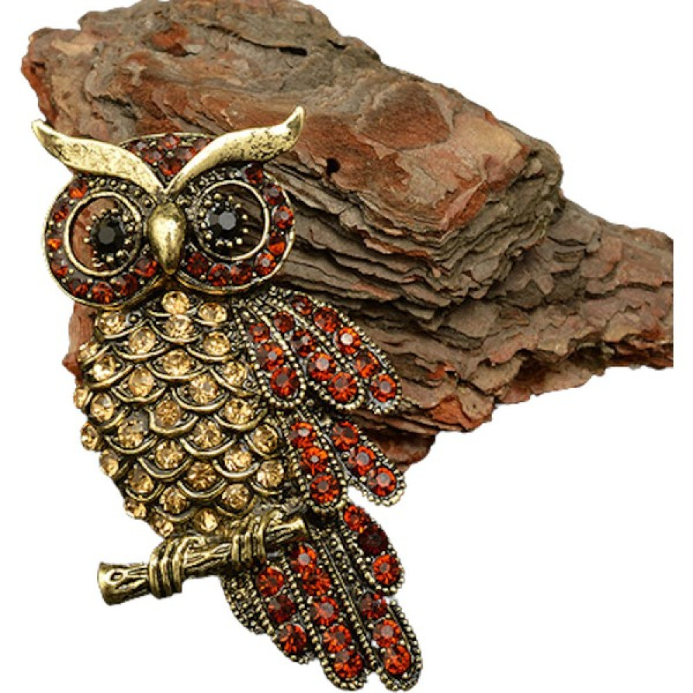 Fashion Moon Baykuş Broş Vintage Kristal Broş Yaka Iğnesi Kadınlar Için Broş Toka, Taç & Saç Bandı Fiyatı