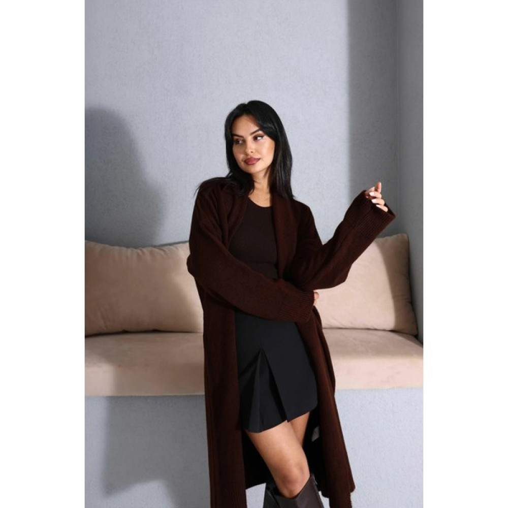 Fashionmall Salaş Triko Hırka Uzun Oversize Triko Hırka Kahverengi Kadın Hırka Fiyatı