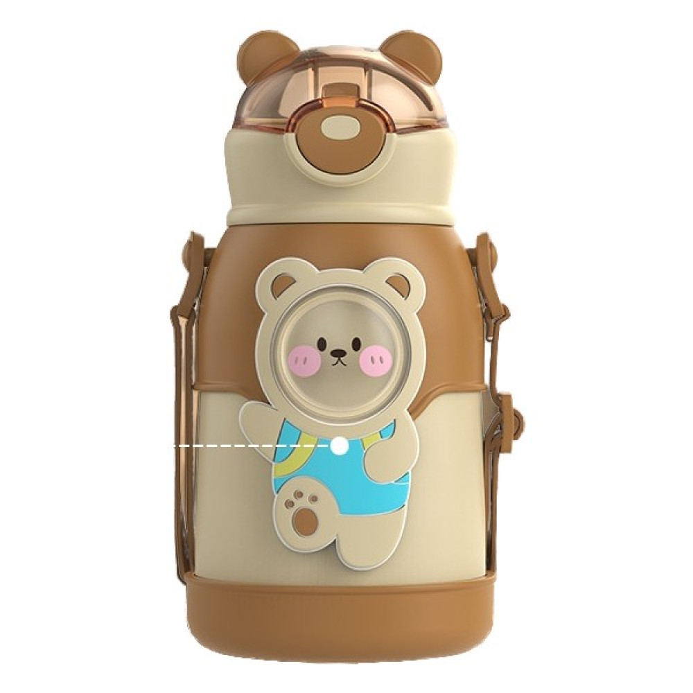 FastDeal Store Yeni Yüksek Yüz Değeri Taşınabilir Çocuk Termos Cam Karikatür Termos Tencere Öğrenci Kayış 316 Paslanmaz Çelik Pipet Su Bardağı (Yur... Kamp Mutfağı Fiyatı