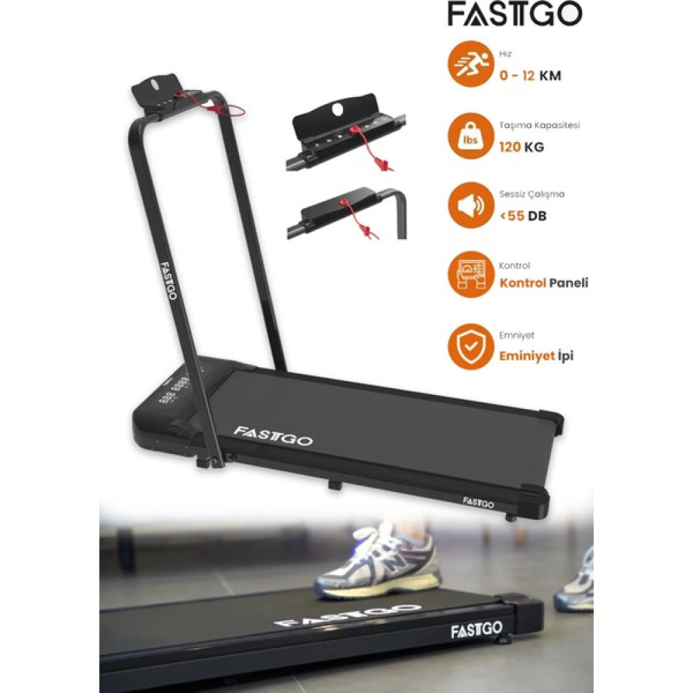Fastgo 2 In 1 Uzaktan Kumandalı Ekranlı Portatif Yürüyüş ve Koşu Bandı 12 Km Hız Koşu Bantları Fiyatı