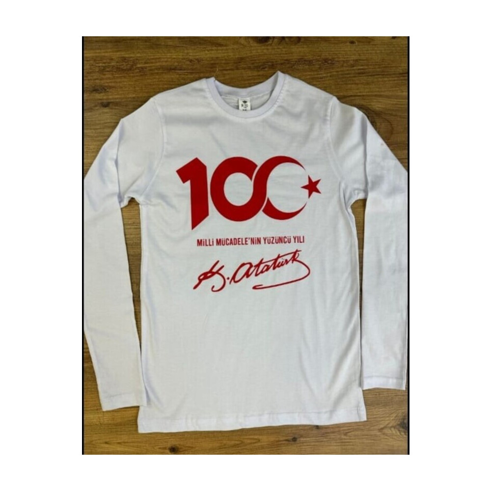 FATELLA Unısex Çocuk Uzun Kol 100.YIL ÖZEL Atatürk Baskılı Uzun Kollu 10 Kasım 23 Nisan 29 Ekim T-shirt 12 Yaş Beden Bayan T-shirt Fiyatı