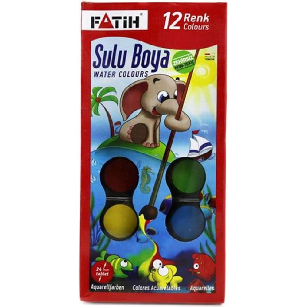 Fatih 12 Renk Sulu Boya S-12 Bıg Sıze 904 Sulu Boya Fiyatı