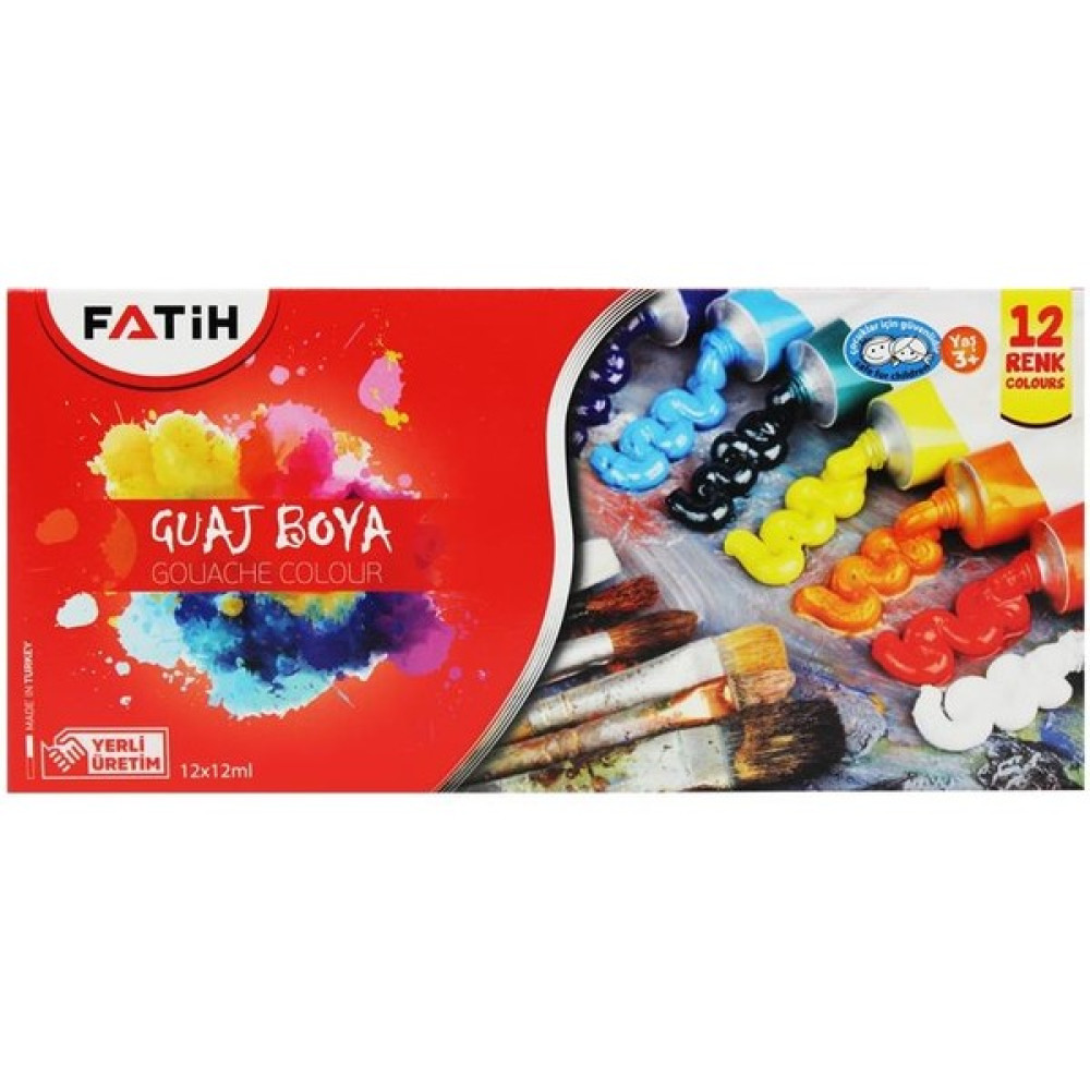 Fatih Guaj Boyası Tüplü 12 Renk 12 ml Guaj Boya Fiyatı